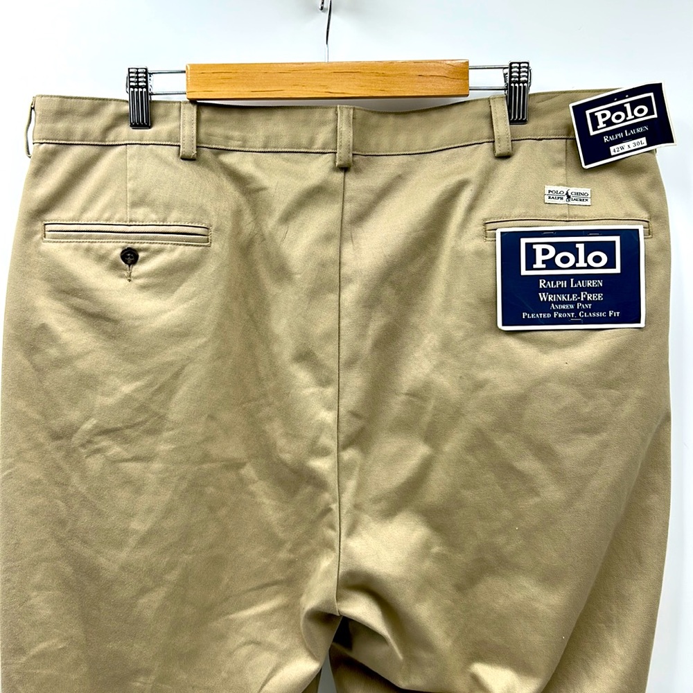 VINTAGE POLO RALPH LAUFEN WRINKLE FREE ANDREW PANTS PLEATED FRONT CLASSIC FIT 42
